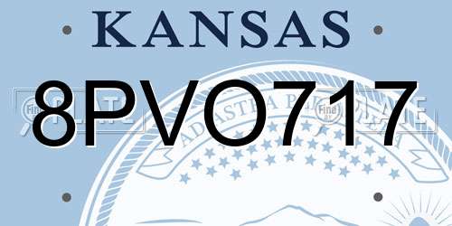 8PVO717 Kansas License Plate