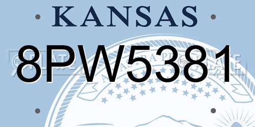 8PW5381 Kansas License Plate
