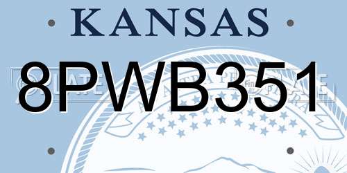 8PWB351 Kansas License Plate