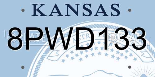 8PWD133 Kansas License Plate
