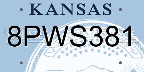 8PWS381 Kansas License Plate