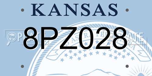 8PZ028 Kansas License Plate