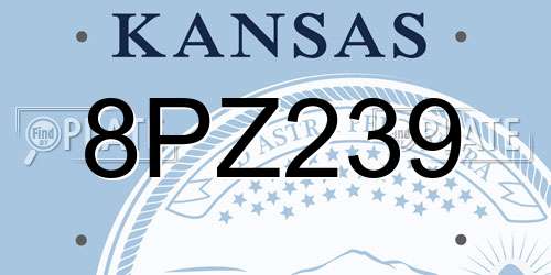 8PZ239 Kansas License Plate