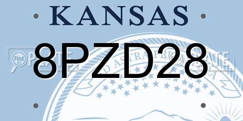 8PZD28 Kansas License Plate