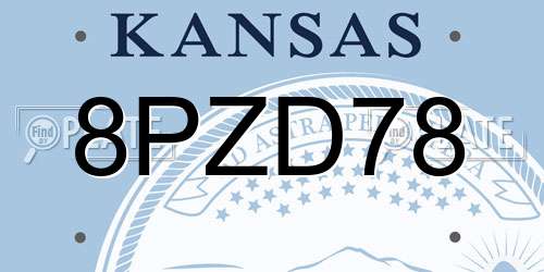 8PZD78 Kansas License Plate