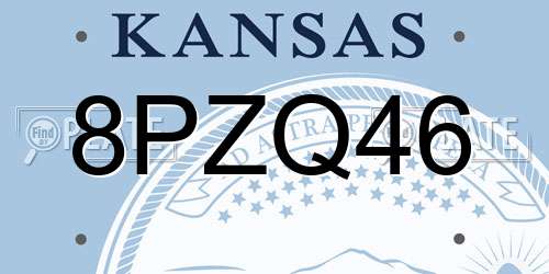 8PZQ46 Kansas License Plate