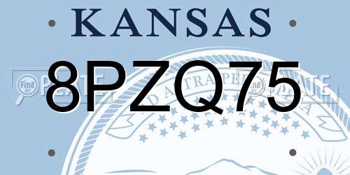 8PZQ75 Kansas License Plate
