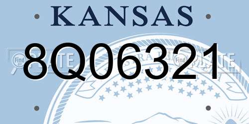 8Q06321 Kansas License Plate