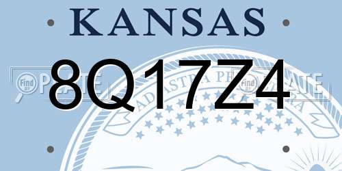 8Q17Z4 Kansas License Plate