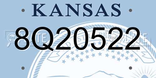 8Q20522 Kansas License Plate