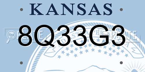8Q33G3 Kansas License Plate