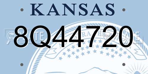 8Q44720 Kansas License Plate