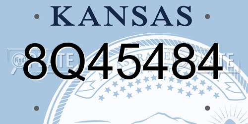 8Q45484 Kansas License Plate