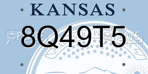 8Q49T5 Kansas License Plate