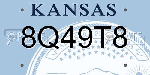 8Q49T8 Kansas License Plate