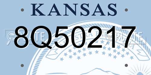 8Q50217 Kansas License Plate