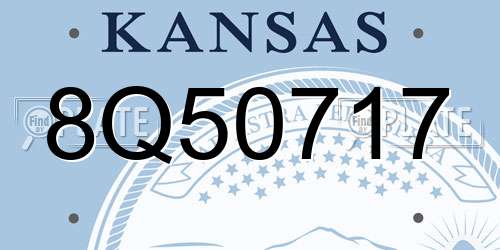 8Q50717 Kansas License Plate