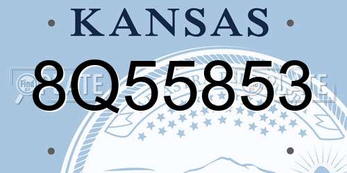 8Q55853 Kansas License Plate