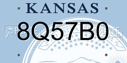 8Q57B0 Kansas License Plate