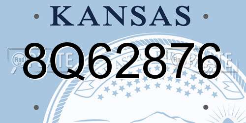 8Q62876 Kansas License Plate