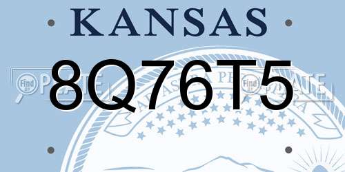 8Q76T5 Kansas License Plate