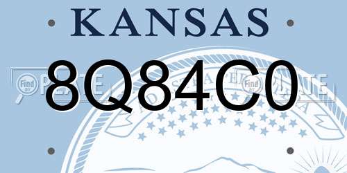 8Q84C0 Kansas License Plate