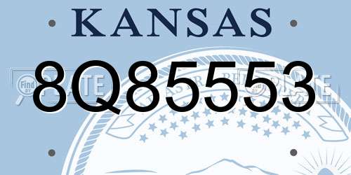8Q85553 Kansas License Plate
