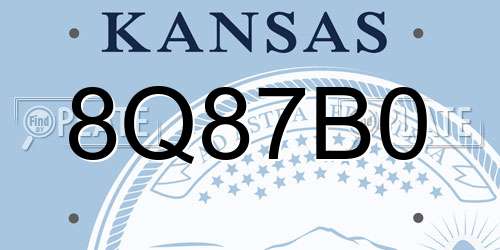8Q87B0 Kansas License Plate