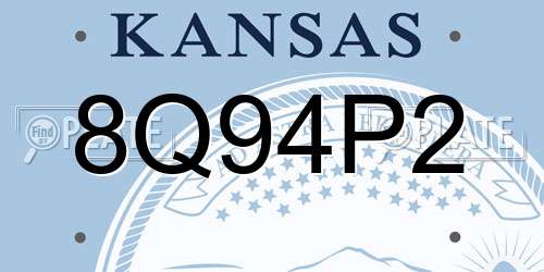 8Q94P2 Kansas License Plate