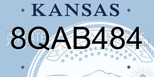 8QAB484 Kansas License Plate