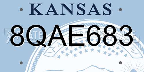 8QAE683 Kansas License Plate