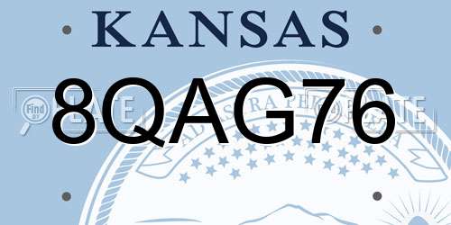 8QAG76 Kansas License Plate