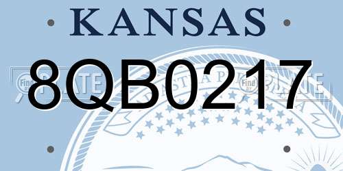 8QB0217 Kansas License Plate