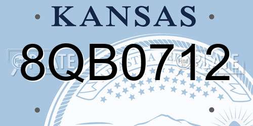 8QB0712 Kansas License Plate