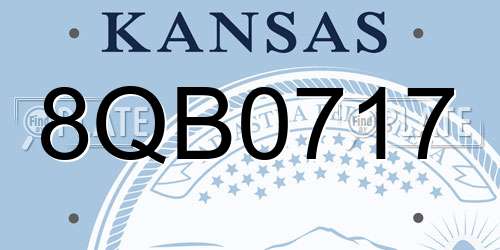 8QB0717 Kansas License Plate