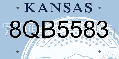 8QB5583 Kansas License Plate