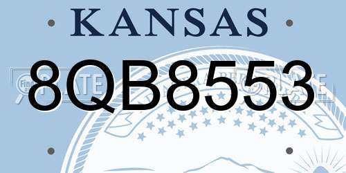 8QB8553 Kansas License Plate