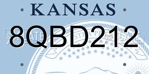 8QBD212 Kansas License Plate