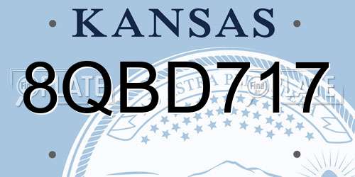 8QBD717 Kansas License Plate