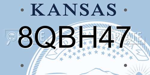 8QBH47 Kansas License Plate