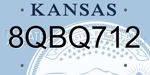 8QBQ712 Kansas License Plate