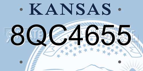 8QC4655 Kansas License Plate