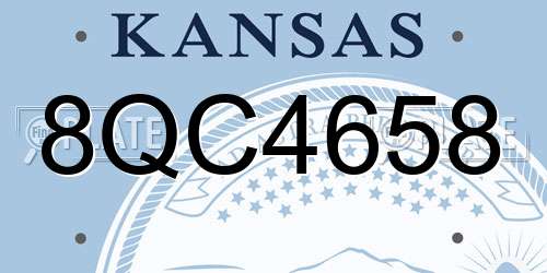 8QC4658 Kansas License Plate