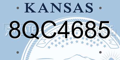 8QC4685 Kansas License Plate