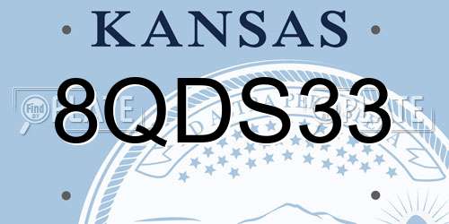 8QDS33 Kansas License Plate
