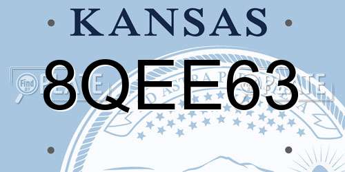8QEE63 Kansas License Plate