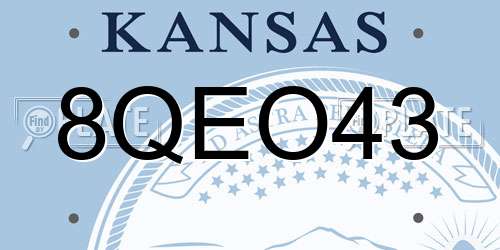 8QEO43 Kansas License Plate