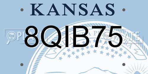 8QIB75 Kansas License Plate