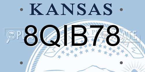 8QIB78 Kansas License Plate