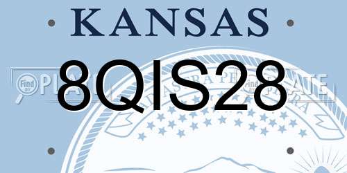 8QIS28 Kansas License Plate